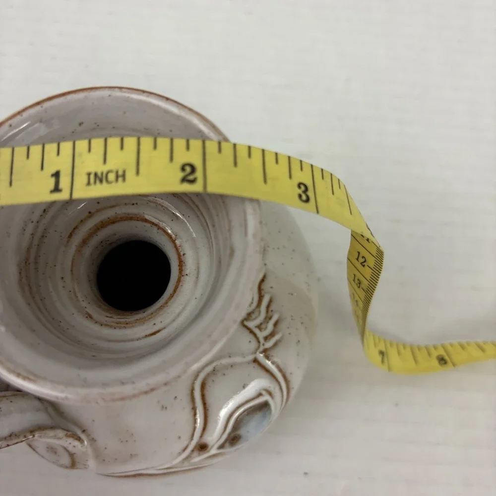 Vintage Handunnid Iceland Pottery Sigurdur Hauksson Fish Candle Holder Signed